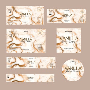 Marble Product Labels Template Cosmetic Canva Template, Body Butter Labels Luxury Skincare, Editable Hair Oil Shampoo Container Label