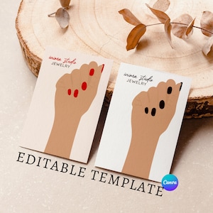 Bracelet Display Card, Bracelet Packaging, Bracelet Card Template, Custom Bracelet Cards, Jewelry Display Card Canva Template, Bracelet Card