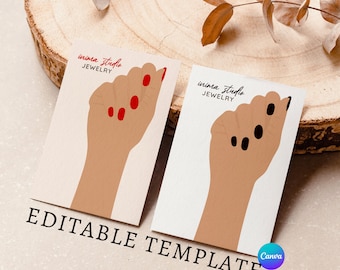 Armband Display Card, Armbandverpackung, Armbandkartenvorlage, Benutzerdefinierte Armbandkarten, Schmuckdisplaykarte Canva Template, Armbandkarte