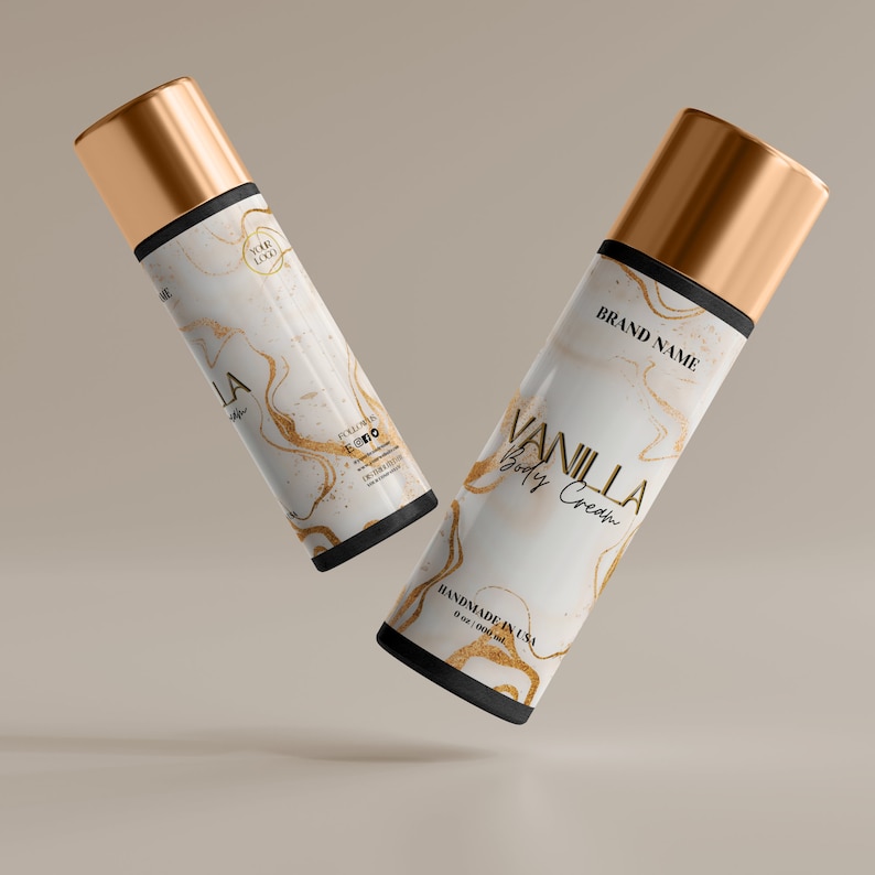 Product Labels Template Luxury Skincare Labels, Cosmetic Label Template Canva, Body Butter Labels, Editable Hair Oil, Shampoo Label