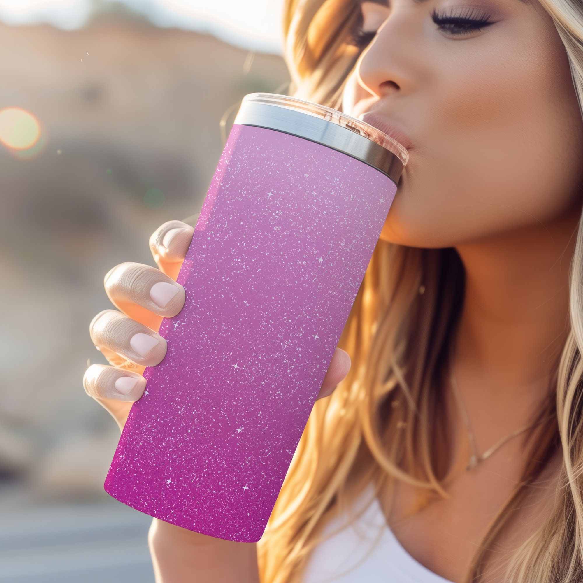 20 Oz Tumbler Wrap Ombre Pink Skinny Tumbler Wrap Design, Glitter ...