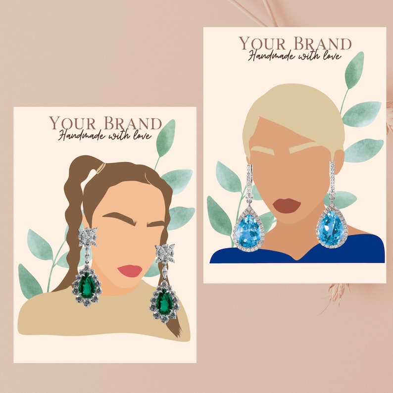 Custom Earring Cards Canva Template, Earring Display Card, Jewelry Display Card, Earring Packaging, Mini Brands
