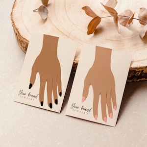 Exhibición de tarjetas de pulsera de mano, Mini marcas de embalaje de pulseras, Plantilla Canva de tarjeta de exhibición de joyas, Embalaje empresarial de joyería personalizado 007
