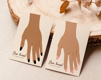 Hand Bracelet Card Display, Bracelet packaging Mini Brands, Jewelry Display Card Canva Template, Custom Jewelry Business Packaging 007