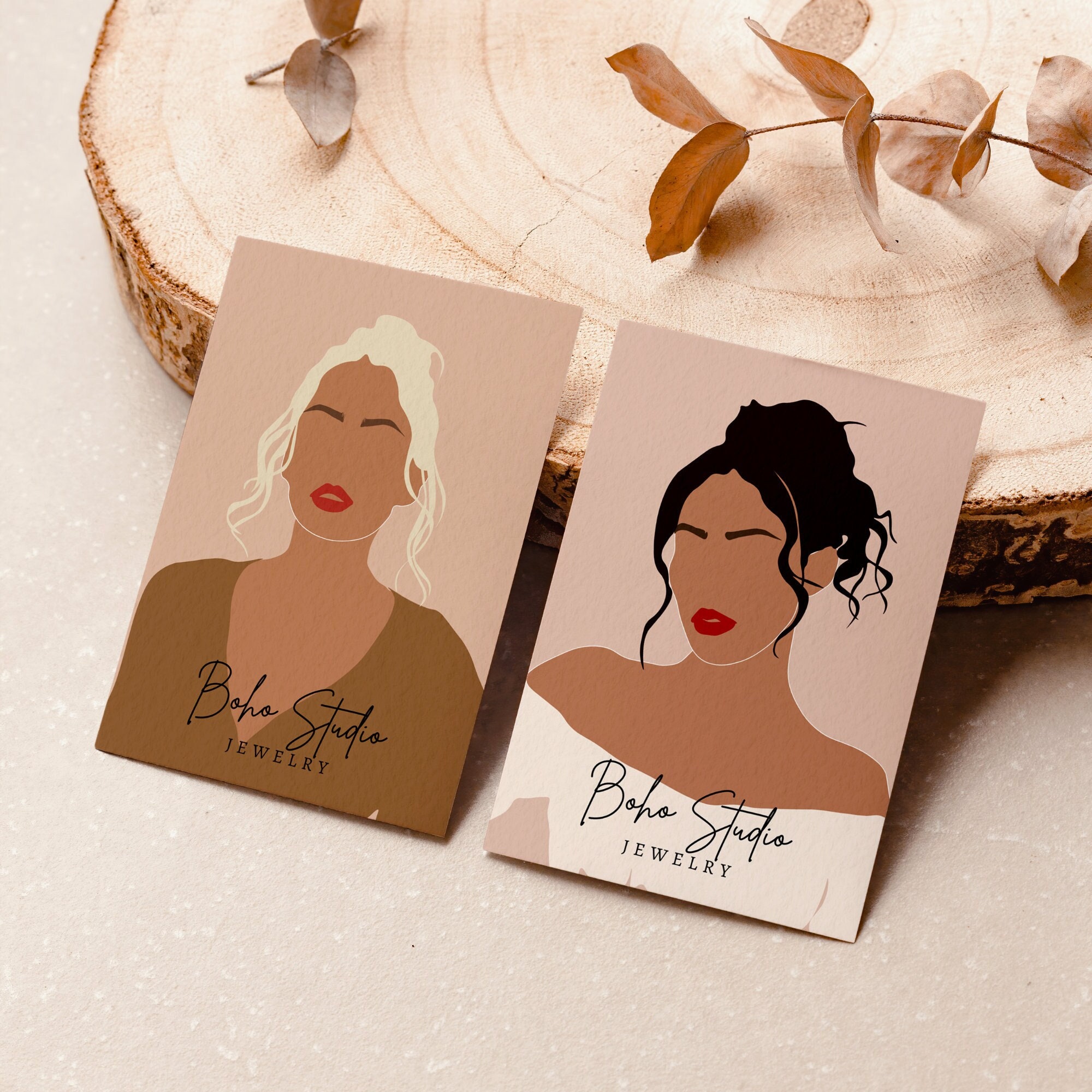 Jewelry Display Card Template , Editable Earring Card, Custom Earring  Display Card, Earring Tags, Woman Portrait, Earring Package Template 