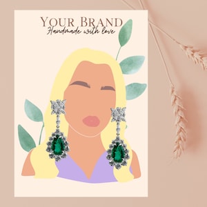 Custom Earring Cards Canva Template, Earring Display Card, Jewelry Display Card, Earring Packaging, Mini Brands