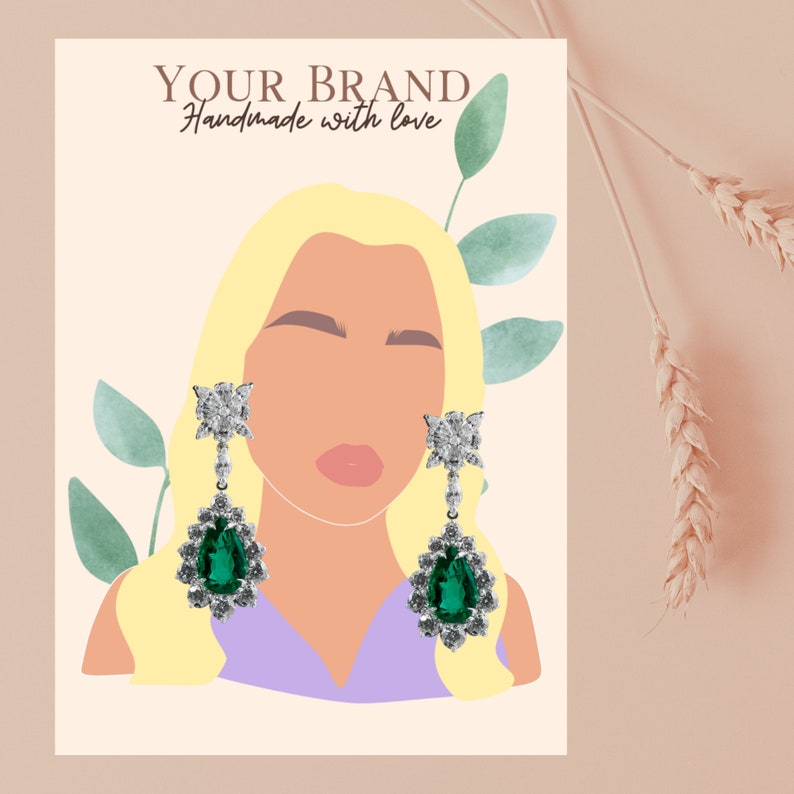 Custom Earring Cards Canva Template, Earring Display Card, Jewelry Display Card, Earring Packaging, Mini Brands