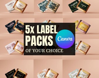 Vorlagenpaket für Kerzenetiketten – Ästhetische, individuelle Aufkleber, Canva (Digitale Datei)