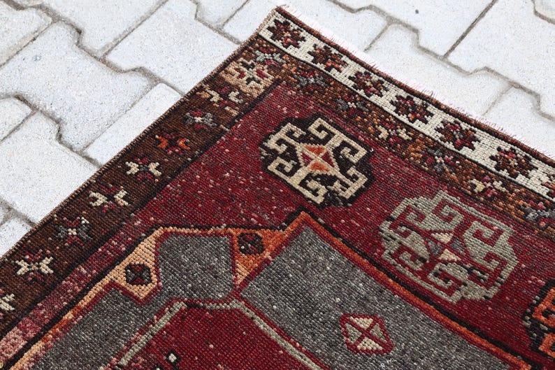 3x13 Runner Rug, Long Rug, 3x13 Turkish Runner, 3x13 Vintage Runner