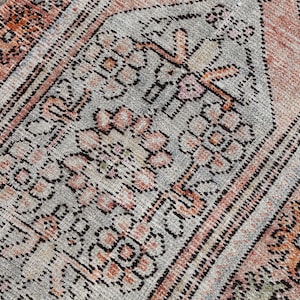 Handmade Turkish Vintage Rug: 2.6x4.2 ft, Bohemian Oushak Cotton Wool Rug