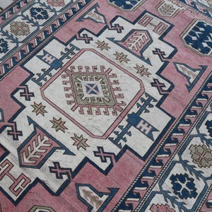 7 x 9, tapis turc vintage en laine, tapis surdimensionné, grand tapis oushak, tapis oushak 7 x 9, tapis turc 7 x 9, tapis vintage 7 x 9, tapis anatolien, cadeau