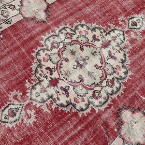 7x11 Oushak Rug: Distressed Turkish Wool Area Rug