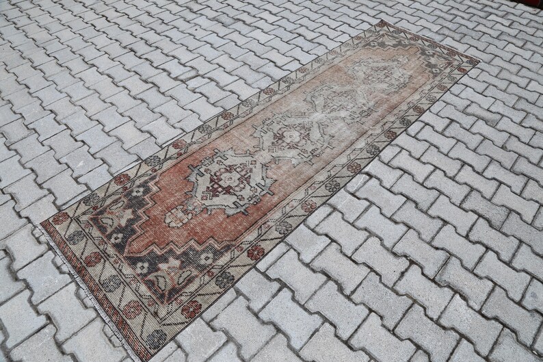 Eclectic Rug Red Antique Turkish Runner Rug 3x9 Red Eclectic Vintage Anatolian Handmade ...