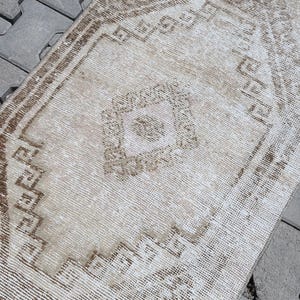 2x14 Ft Narrow Natural Oushak Runner,Neutral Beige,Pastel Brown Turkish Runner,Anatolian Vintage Runner,Vintage 2x14 Long Runner,2.4x13.9 Ft