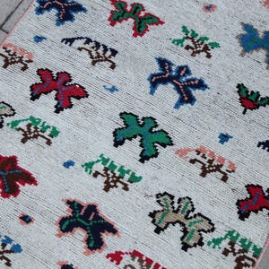 Handmade Turkish Runner Rug: Colorful Wool Kitchen Hallway Rug (3x10)