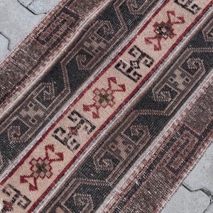 2x6 Rug, 2x6 Runner Rug, Small Runner, 2x6 Turkish Runner, 2x6 Oushak Runner, 2x6 Vintage Runner,Handmade Rug,Black,Brown,Bath Mat,Decor Rug