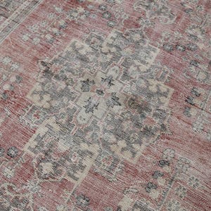 8x11 Red Oushak Turkish Rug: Oversized Wool & Cotton Handmade Carpet