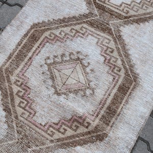 2.6x13.1 Feet Runner Rug, 3x13 Runner,Faded Runner,Oushak Runner,Turkish Runner,3x13 Turkish Runner,3x13 Rug,Vintage Runner,Beige,Brown,Pink