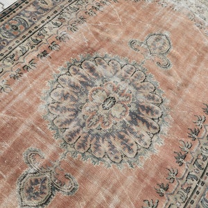 7x10 Rug, 7x10 Turkish Rug, 7x10 Vintage Rug, Oushak Rug 7x10, Turkish Vintage Rug, Eclectic Rug, Distressed Rug, Living Room Rug, Gift,7x10