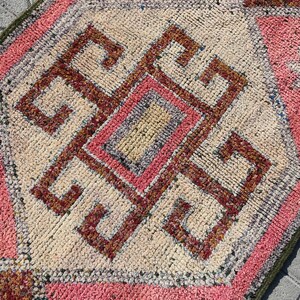 Tappeto da corridoio Herki in lana 3x10: decorazione vintage sbiadita per il corridoio