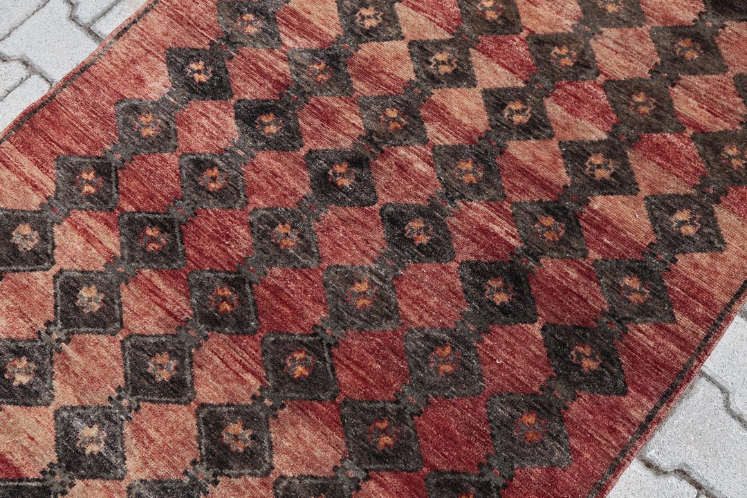4x12 Runner Rug,long Vintage Hallway Rug,red,brown,vintage Runner 4x12 ...