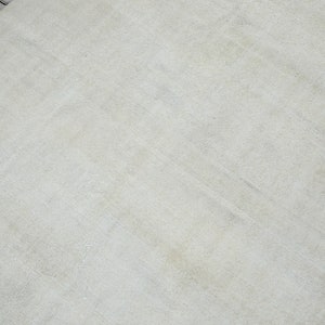 6x9 Vintage Turkish Rug: Neutral Oushak Wool Blend