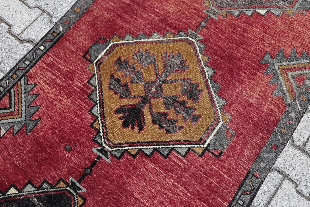 4x9 Rug, 4x9 Area Rug, Unique Rug, 4x9 Turkish Rug, Vintage Runner 4x9 ...