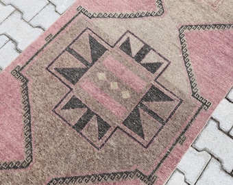 3x12 Turkish Rug, Runner Rug Vintage, Handmade Wool Rug, 3x12, Runner, Rug, Faded Rug, Muted Runner 3x12, Oushak Rug, 3x12 Runner Rug, 2659