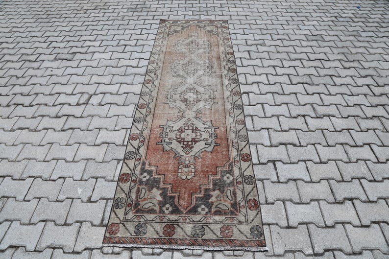 Eclectic Rug Red Antique Turkish Runner Rug 3x9 Red Eclectic Vintage Anatolian Handmade ...