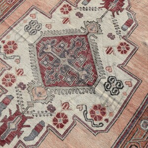 5x12 Runner Rug, 5x12 Turkish Runner, 5x12 Vintage Runner, Long Oushak Runner, Boho Rug,Faded Rug,5x12 Oushak Rug,Anatolian Rug,Beige,Orange