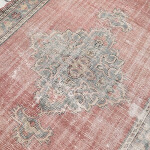 Handmade Turkish Rug (6x9 ft): Vintage Bohemian Cotton Wool Rug