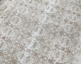 8 x 10 vintage tapijt, Turks tapijt, wollen tapijt, extra groot groot tapijt, gebloemd tapijt, woonkamertapijt, handgemaakt tapijt, 7'7'' x 10'3''