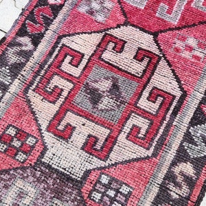 Tappeto da corridoio turco Herki fatto a mano: tappeto da corridoio vintage in lana e cotone 3x10