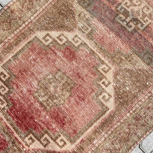 3x7 Vintage Turkish Runner Rug: Boho Kitchen Entryway Rug