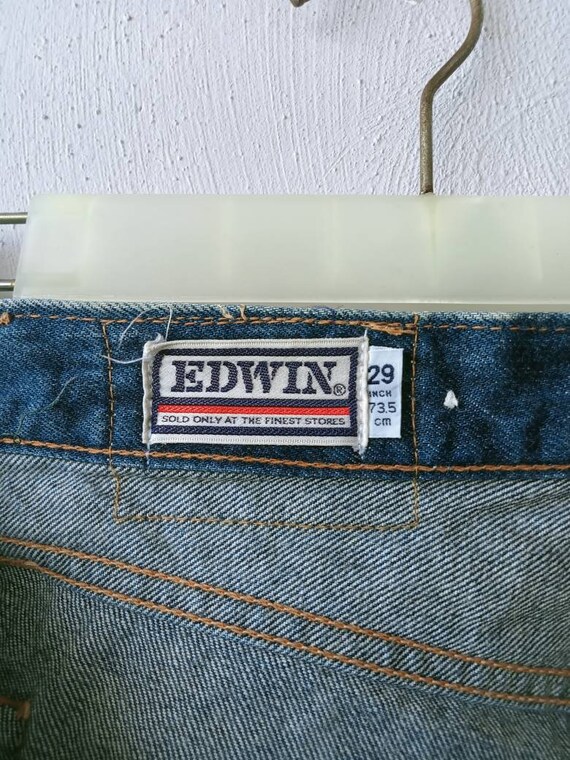 Vintage 70s Edwin 1057 EKJ Orange Tab Dark Blue D… - image 8