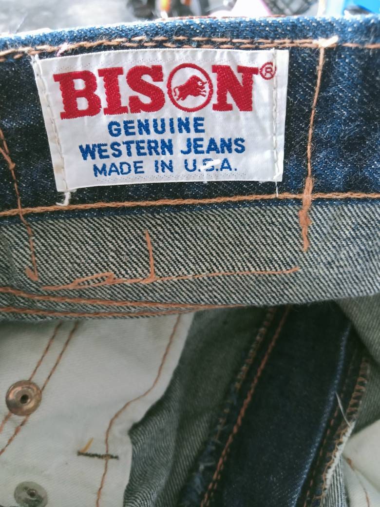 Rare Vintage 70s Bison Jeans Half 