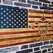 United Kingdom Half USA Wooden American Flag Union Jack UK British England - Rustic Wall Art - Banner - Handmade Gift Wooden Flag, Wood Art, Wall Art (18 X 12 INCH