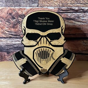 M50 Gas Mask Skull Plaque CBRN Rustic Handmade Gift Plaque Personalized ...