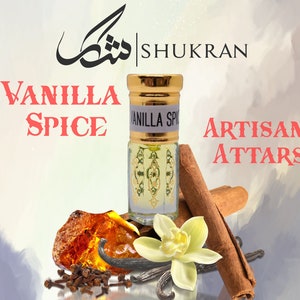 Vanilla Spice | Natural Attar | Vanilla, Sandalwood, Cinnamon, Lily, Jasmine, Amber | Premium Perfume Oil | Long Lasting Unisex Fragrance