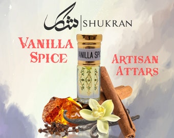 Vanilla Spice | Natural Attar | Vanilla, Sandalwood, Cinnamon, Lily, Jasmine, Amber | Premium Perfume Oil | Long Lasting Unisex Fragrance