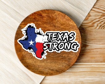 Texas Strong Decal: Lone Star Flag, Flood Relief Vinyl Sticker