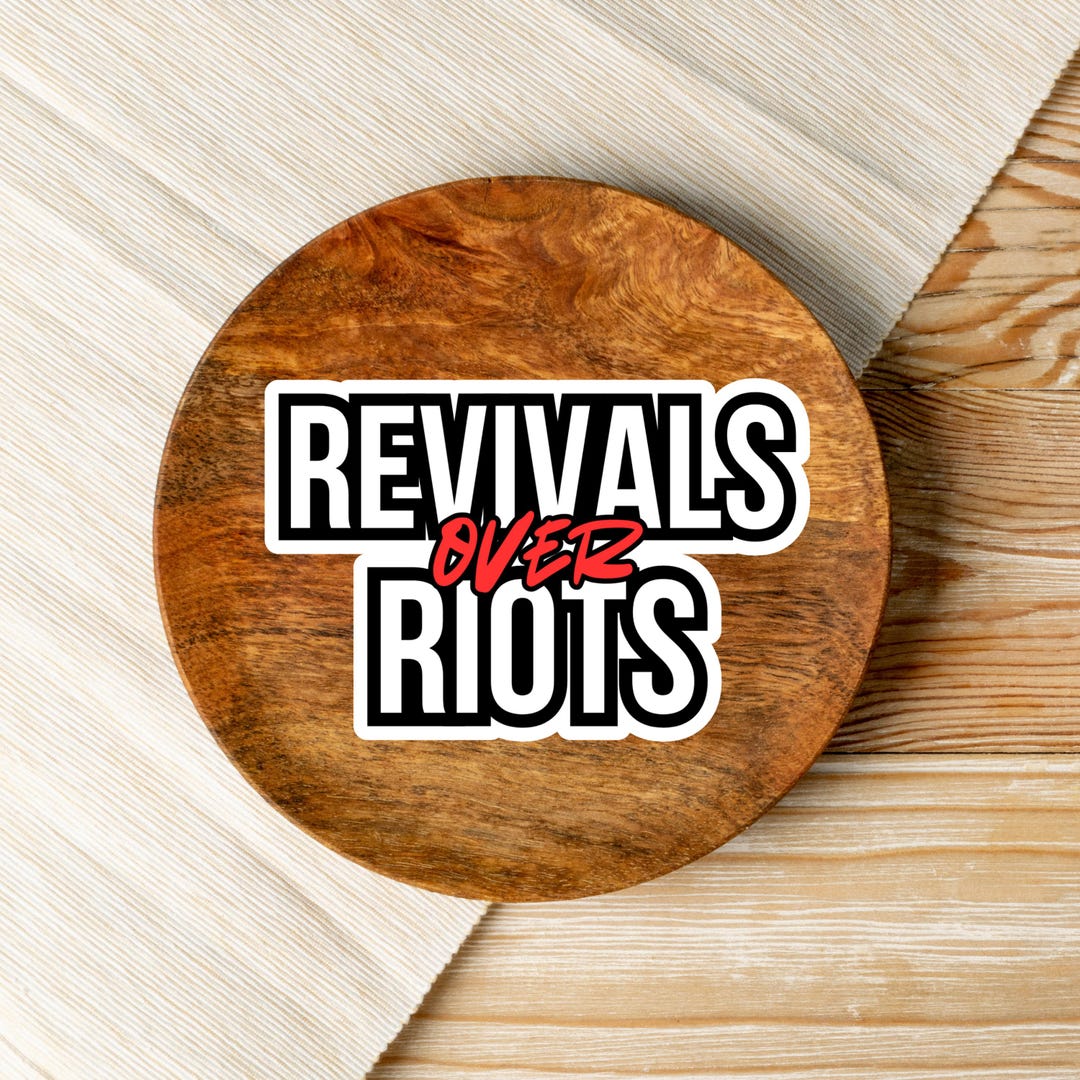 Revivals Over Riots Sticker - Political Conservative Vinyl Car Decal - Etsy