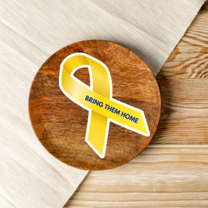 Yellow Ribbon Decal Sticker: Support Israel, Free Hostages