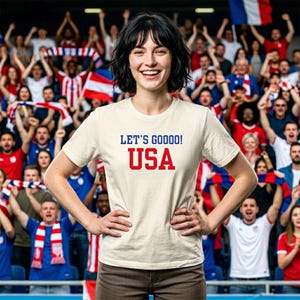 Let's Go USA Patriotic Cheer T-shirt | Soccer Fan Tee