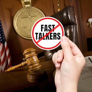 Funny Court Reporter Sticker: No Fast Talkers Allowed Vinyl Decal Court Interpreter