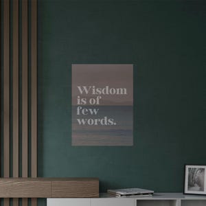 Satin Poster, Wisdom Serene Ocean Scene Kunstdruck Wanddekoration, Home Office Wohnheim Schlafzimmer Dekoration, Geschenk für Minimalist Office Wandkunst