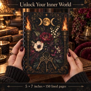 Hecate Journal, Triple Moon Goddess Notebook, Witchcraft Journal, Gothic Spiral Notebook, Hecate Keys Grimoire, Witchy Gift