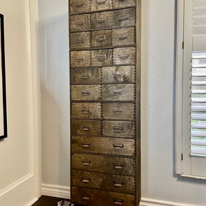 Medium Apothecary Cabinet Card Catalog Chest With Drawers (53inch Tall)