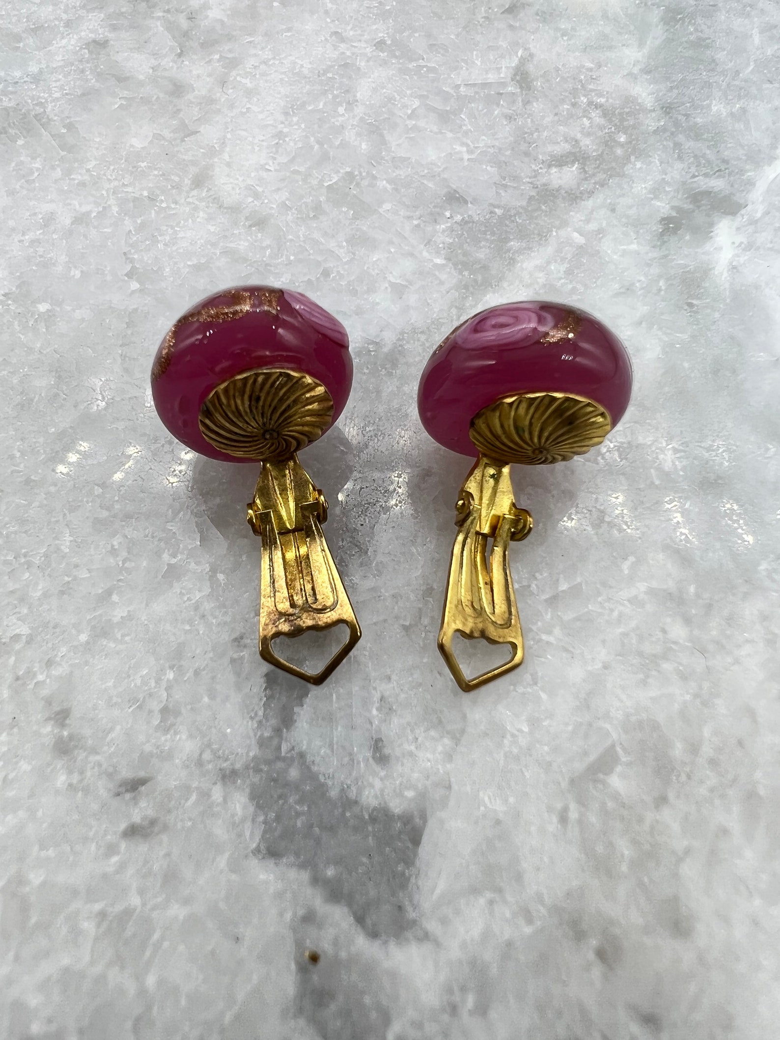 Clip on Earrings Vintage Red Hand Blown Glass Bead Clip on Etsy