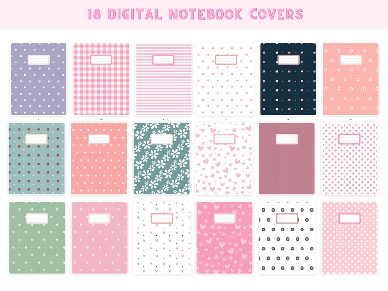 Cute Digital Notebook Covers Goodnotes Notability Etc Kawaii Etsy